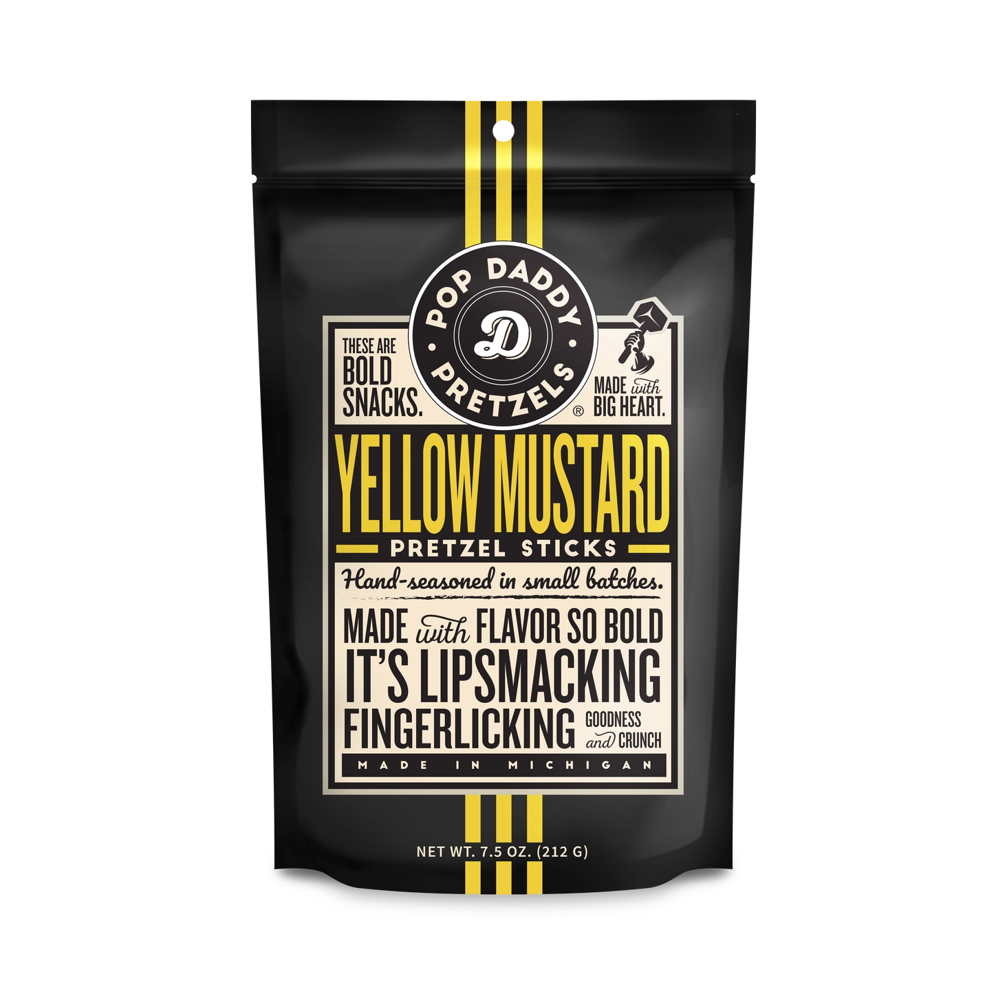 Pop Daddy Seasoned Pretzels - Yellow Mustard