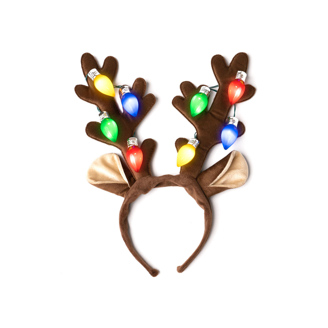 Christmas Jumbo Bulb Light-Up Antlers Headband