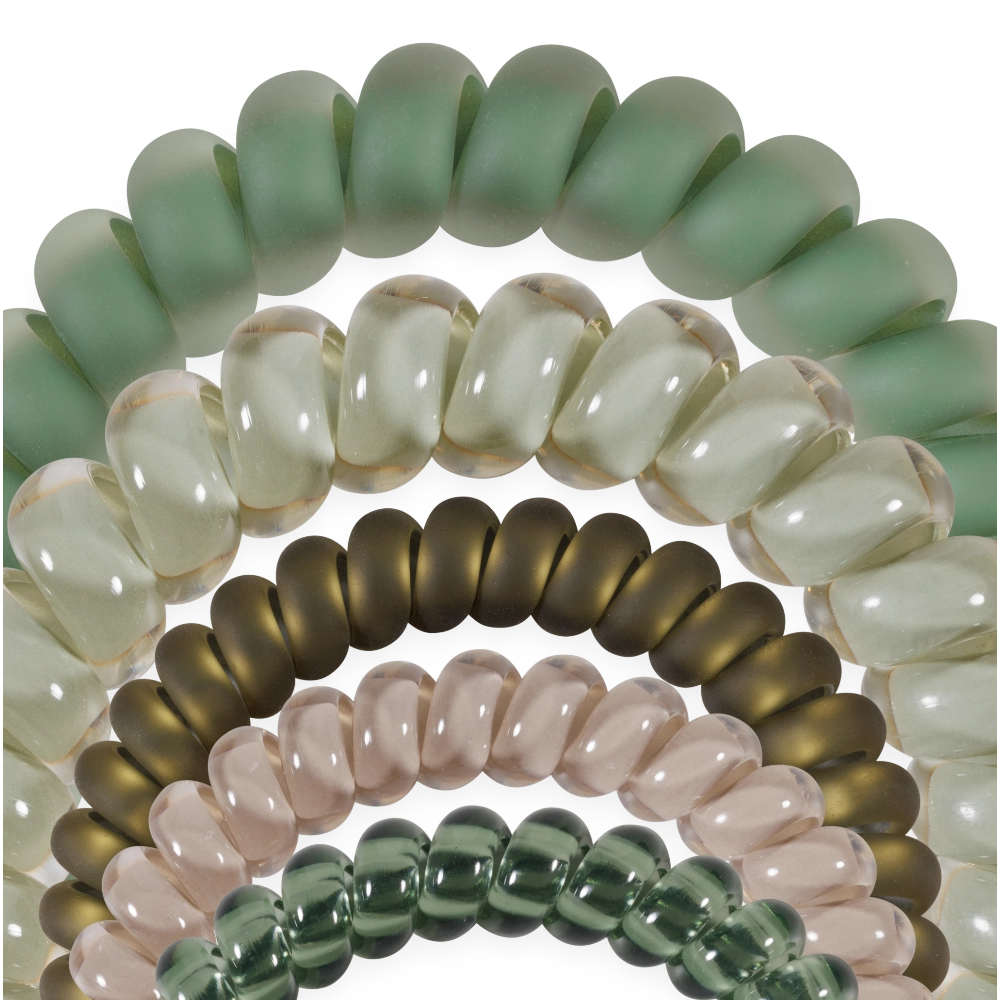 Teleties Hair Tie - Large and Small Band Pack of 5 - Mossy Moments