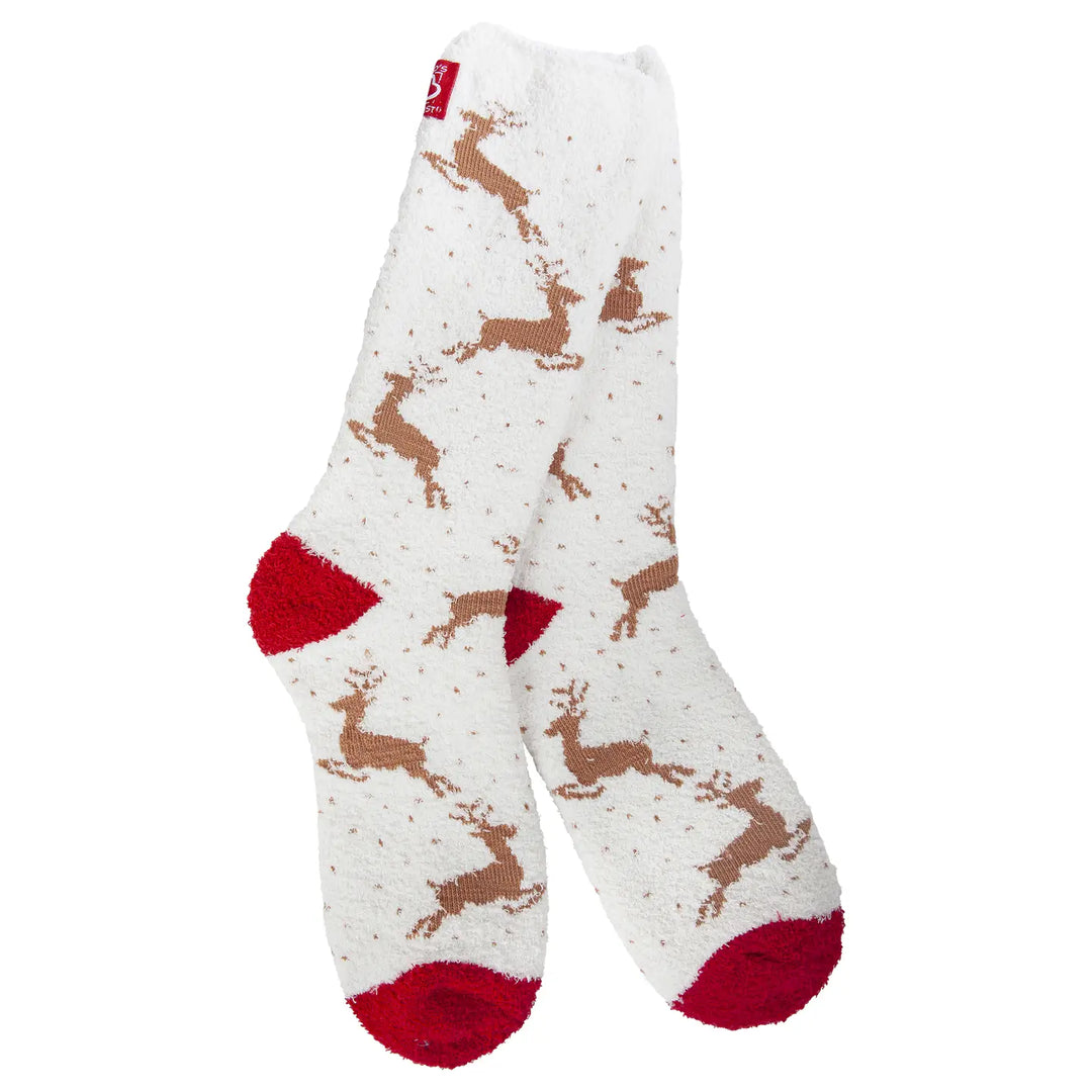Reindeer Cozy Christmas Crew Socks by World's Softest Socks