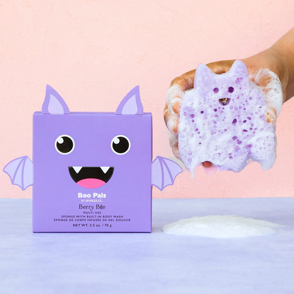 Boo Pals Halloween Bath Buffer - Berry Bite Bat