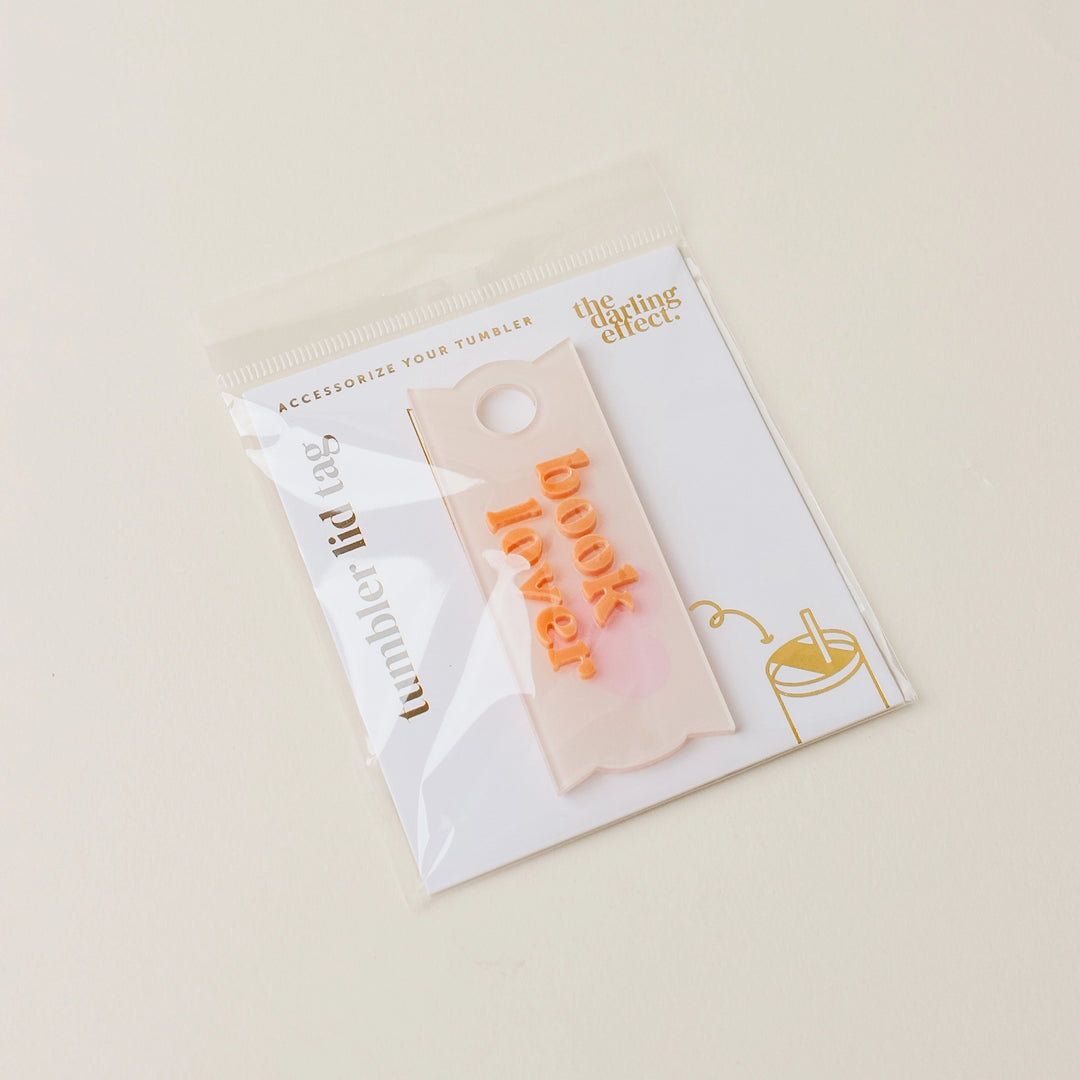 Tumbler Lid Tag - 'Book Lover' by the Darling Effect
