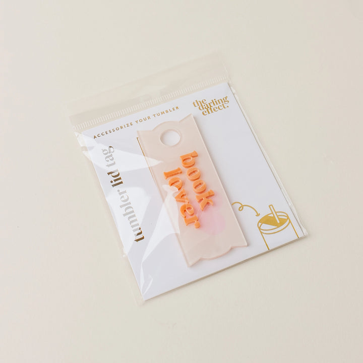 Tumbler Lid Tag - 'Book Lover' by the Darling Effect