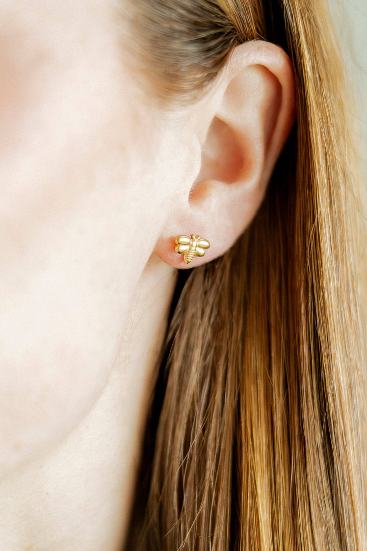 Screwback Stud Earrings - Bumble Bee by Linny Co