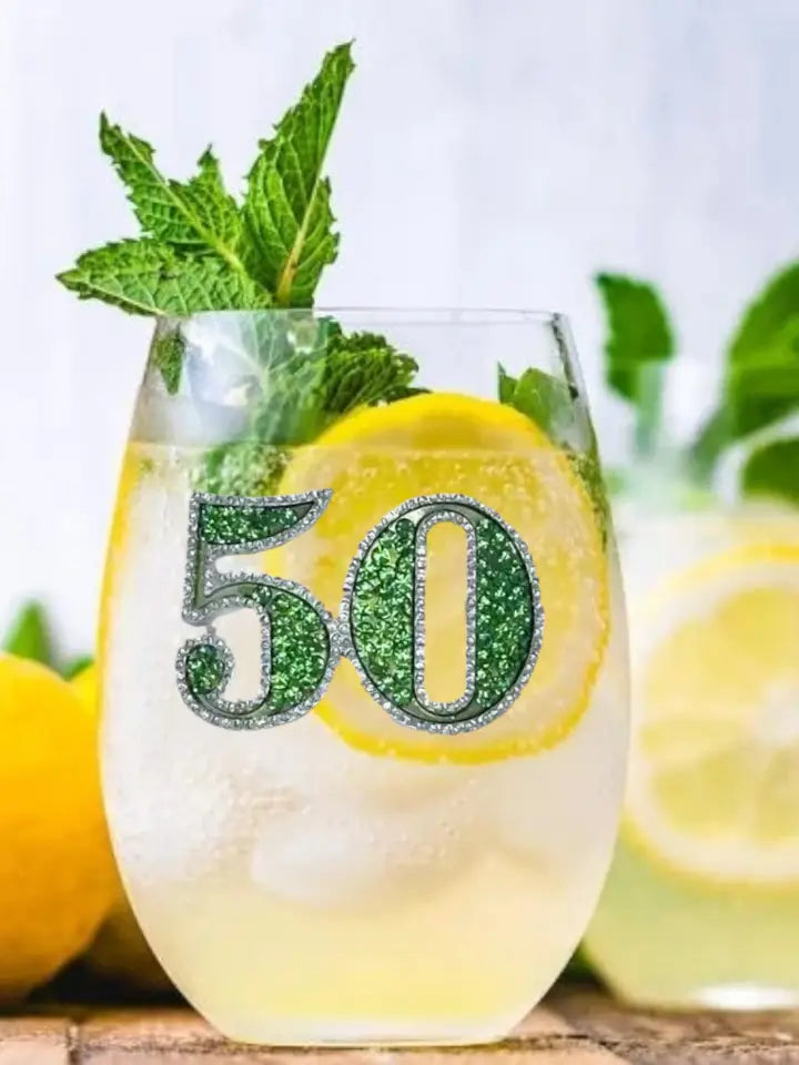 JUNE PREORDER: 50th Birthday Stemless by the Queens Jewels (Ships in 2-3 Weeks)