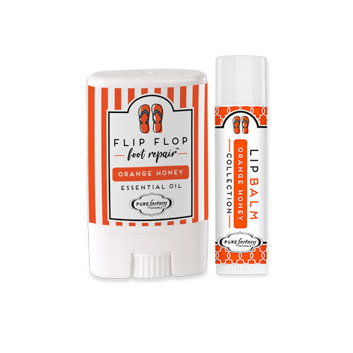 Mini Flip Flop Foot Repair &amp; Lip Balm Set - Orange Honey by Pure Factory (Ships in 3 Weeks)