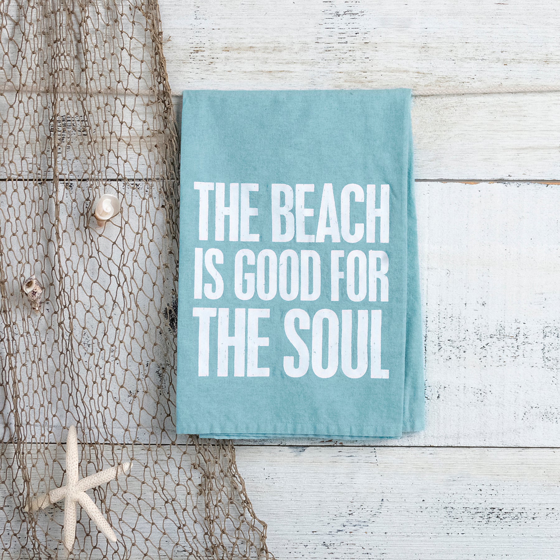 'The Beach Is Good For The Soul' Kitchen Towel