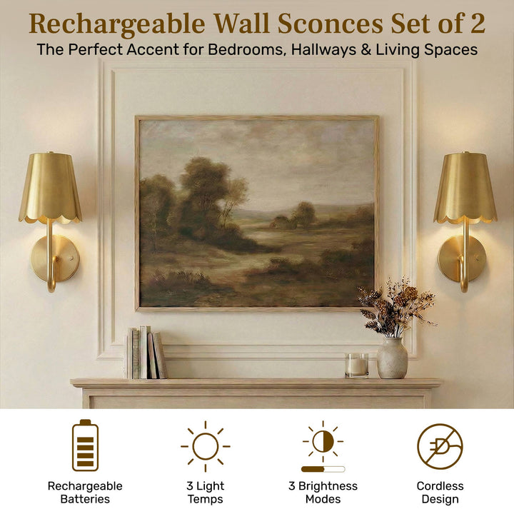 Bell & Howell Set of 2 Rechargeable Wall Sconces