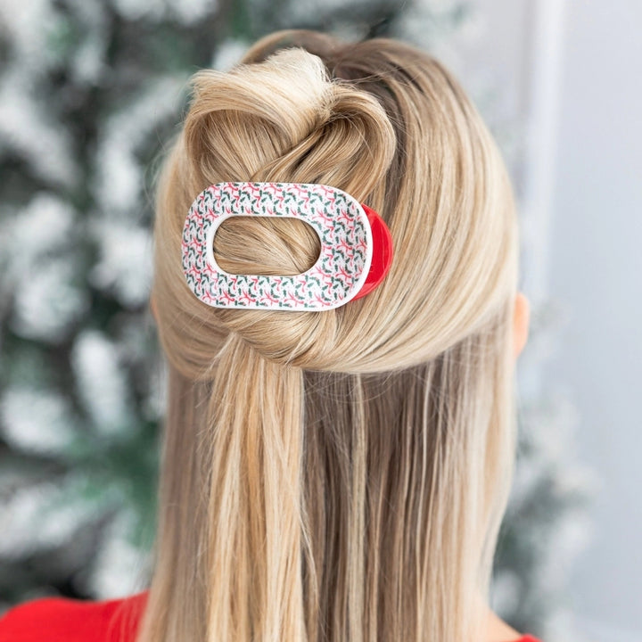 Small Teleties Flat Oval Clip - Festive Feels (Ships in 1-2 Weeks)