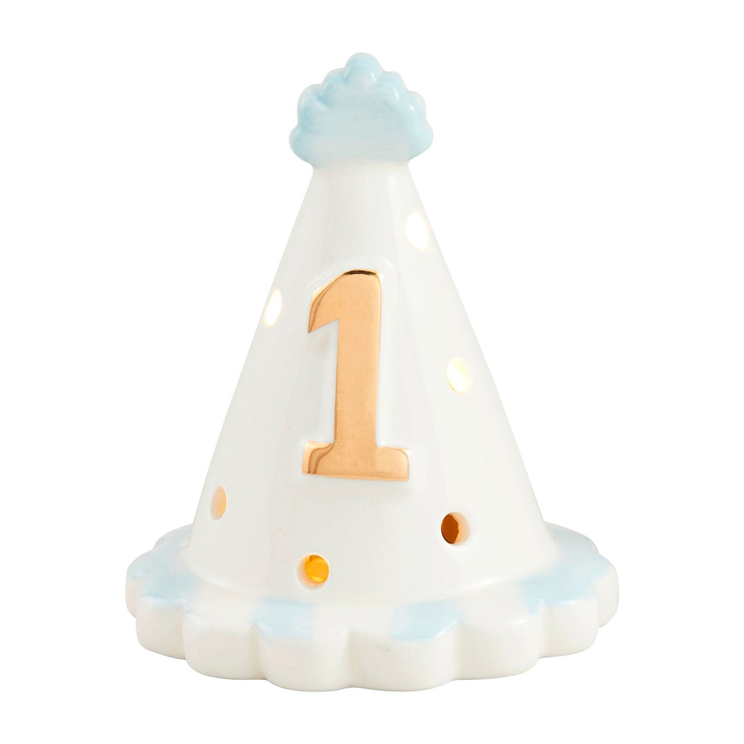 Blue 1st Birthday Hat Light-Up Sitter by Mud Pie