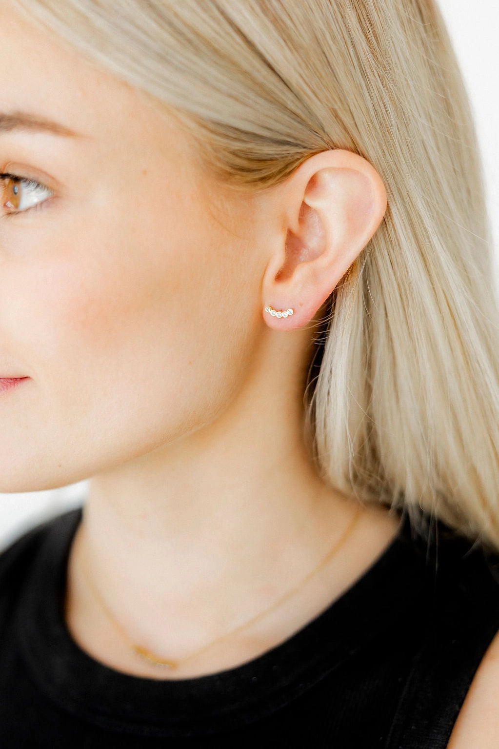 Screwback Stud Earrings - Abigail Sparkle Gold By Linny Co