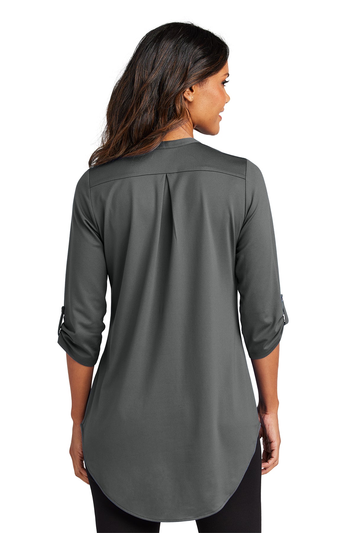 Thea City Stretch 3/4 Sleeve Tunic - Graphite (Ships in 1-2 Weeks)