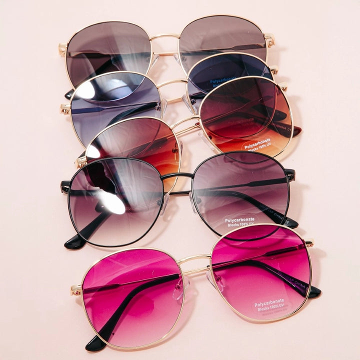 Simple Large Lens Sunglasses - Choice of Color