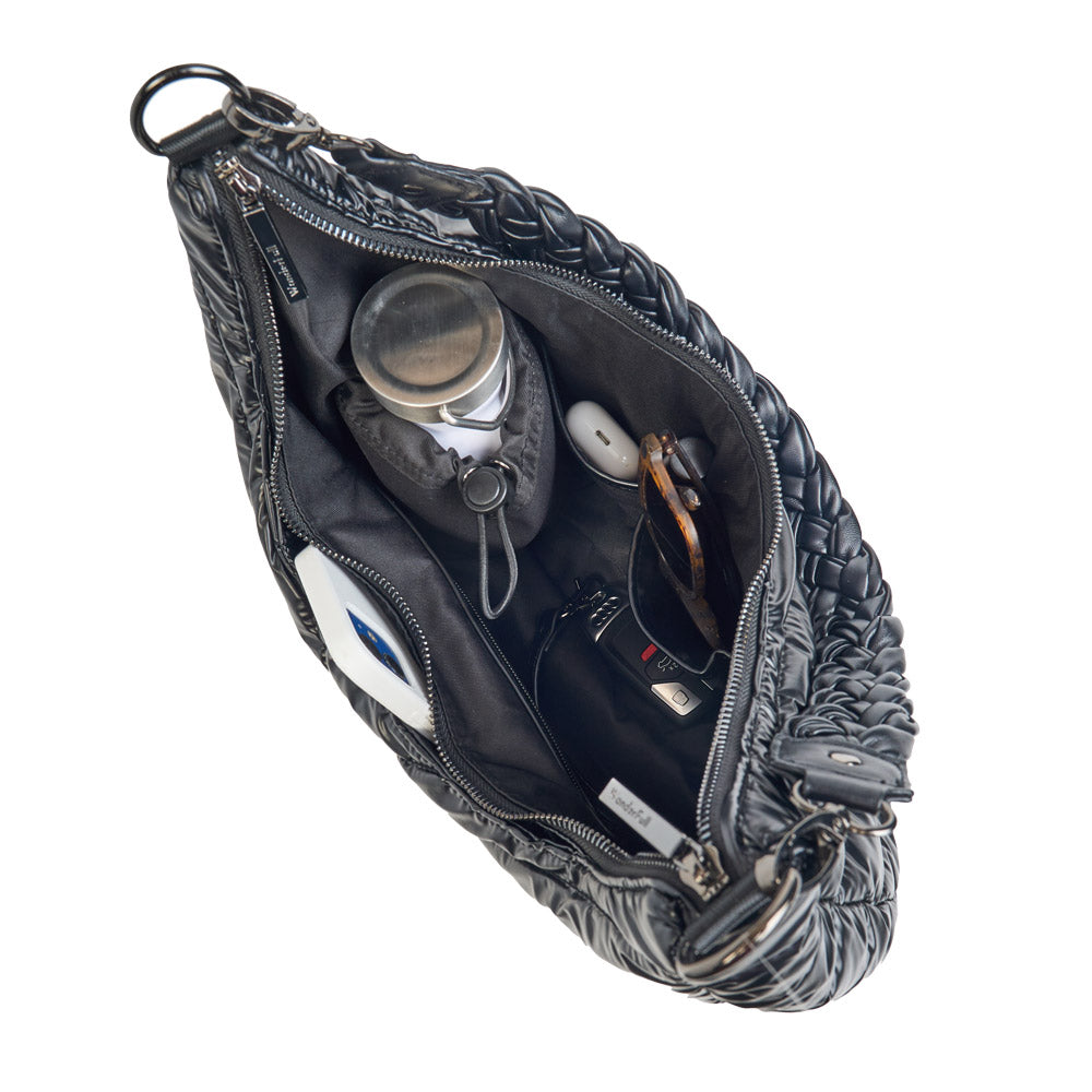 JUNE MARKET: Mini Insulated Water Bottle - 350 ml- Black with Silver top by Wanderfull (Ships in 2-3 Weeks)