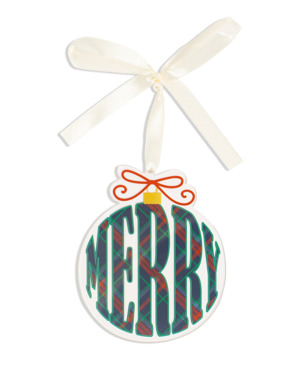 Merry Layton Plaid Acrylic Ornament