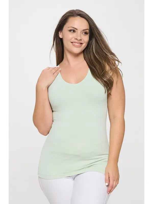 Reversible Basic Seamless Tank - Sage by Yelete