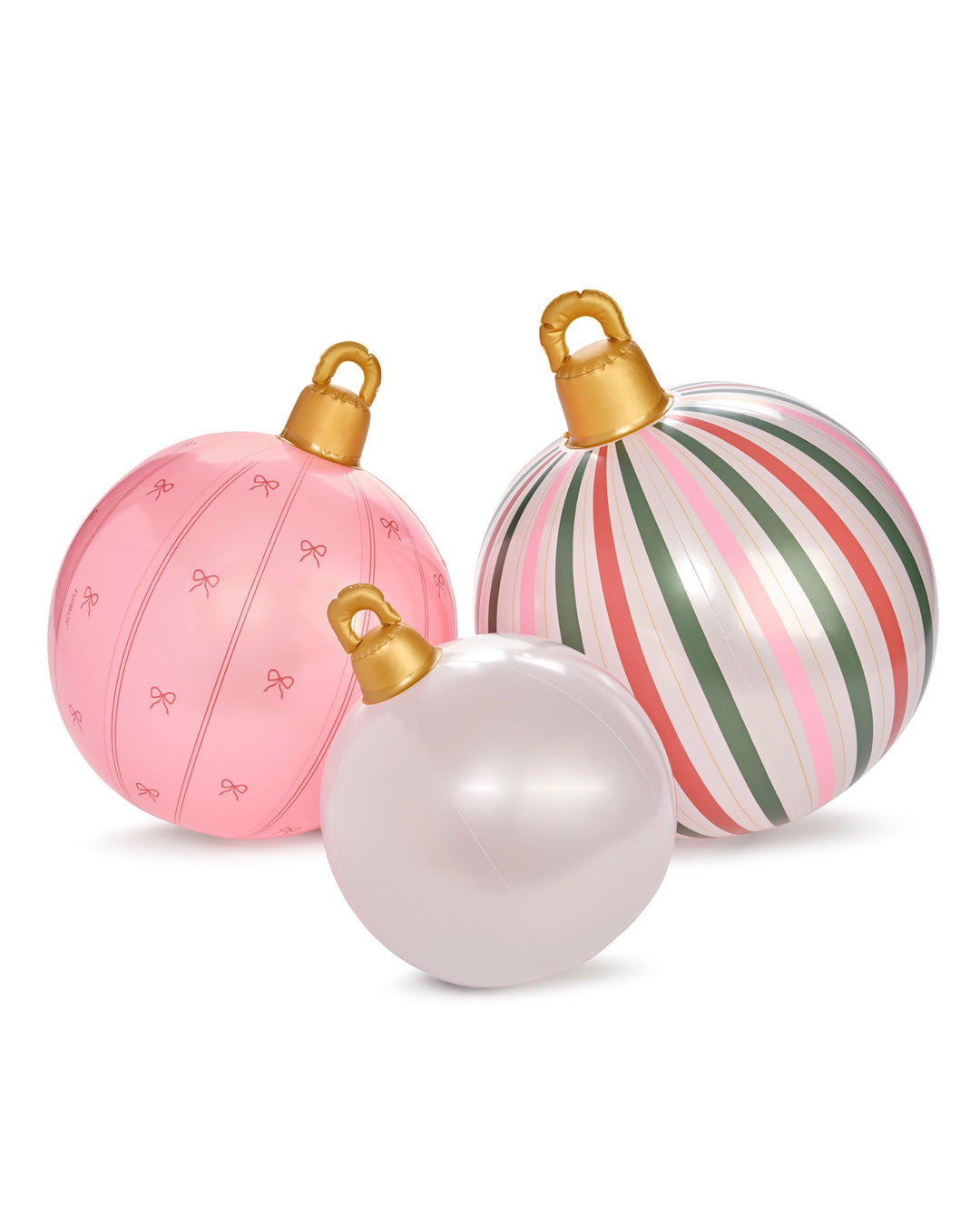 Pink Christmas Light Up Inflatable Ornaments - Set of 3 by Funboy