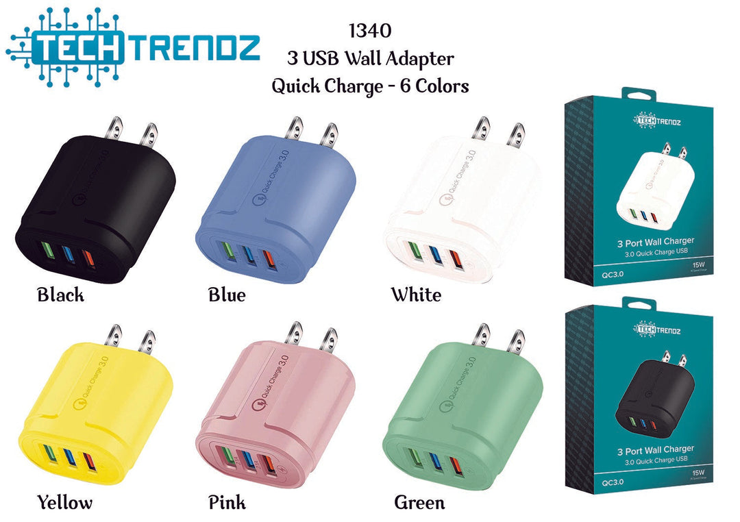 3 USB Quick Charging Adapter by Tech Trendz
