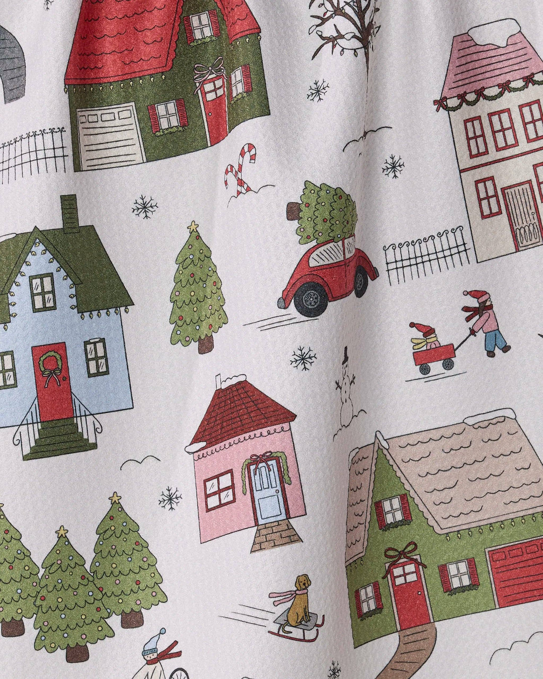 Winter Village Tea Towel by Geometry