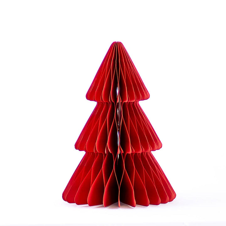 Dark Red Accordion Paper Tree 10"