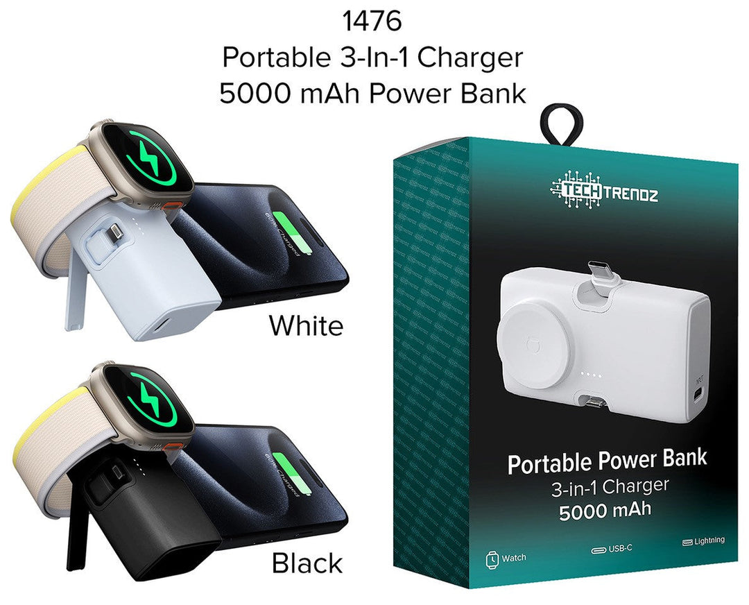 Portable 3-in-1 Power Bank by Tech Trendz