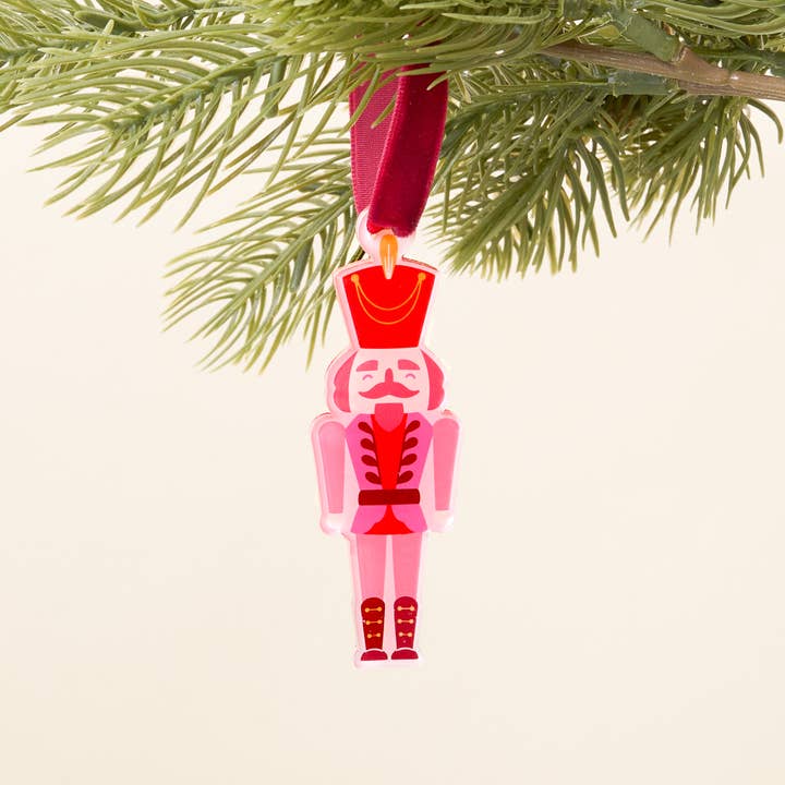 Preppy Christmas Holiday Ornament - Nutcracker Shape by the Darling Effect