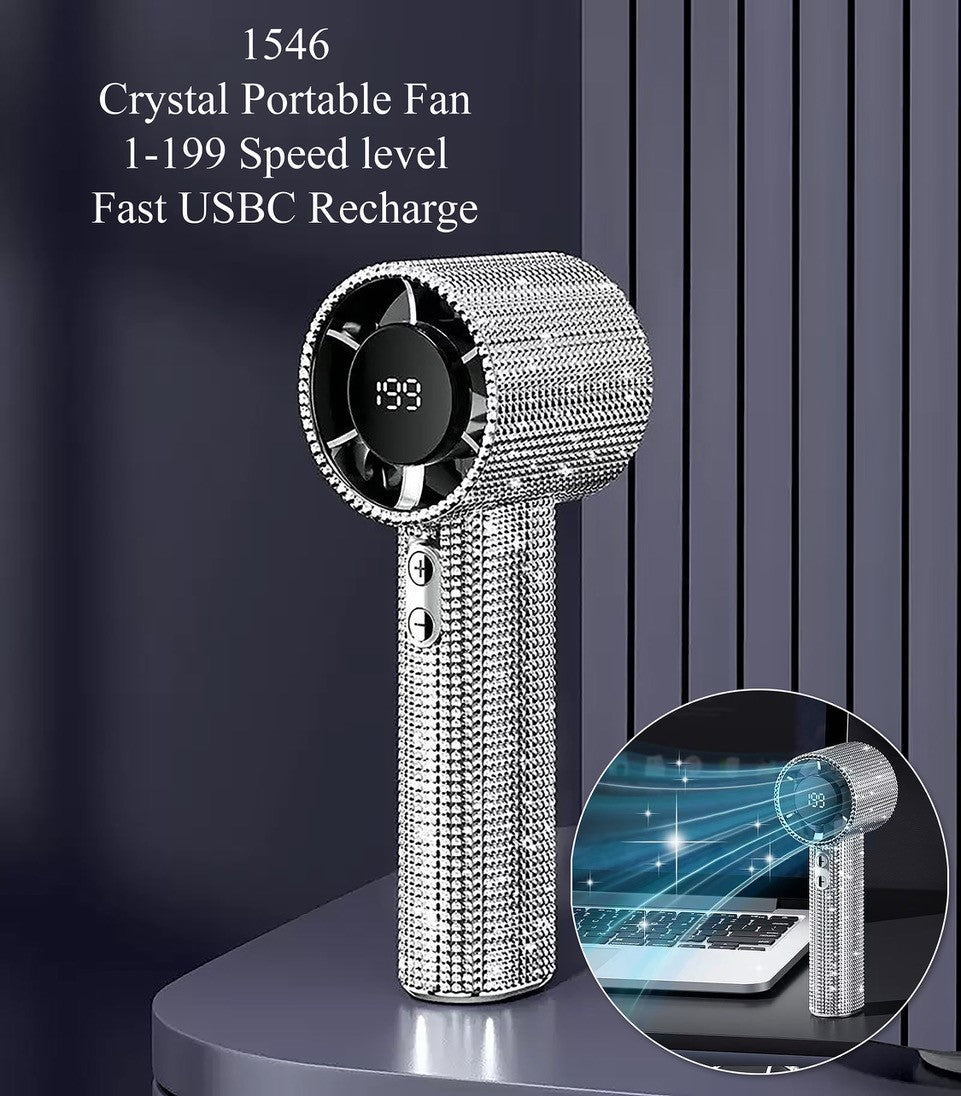 Crystal Handheld Fan by Tech Trendz