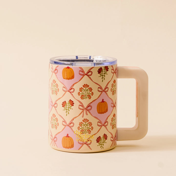 Patchwork Pumpkins Insulated 14 oz Mug by the Darling Effect