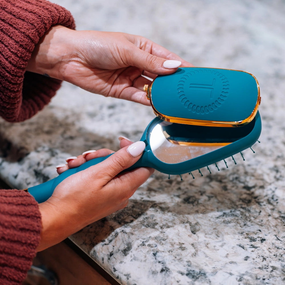 Teal With It Detangler Hair Brush for Fine Hair by Teleties