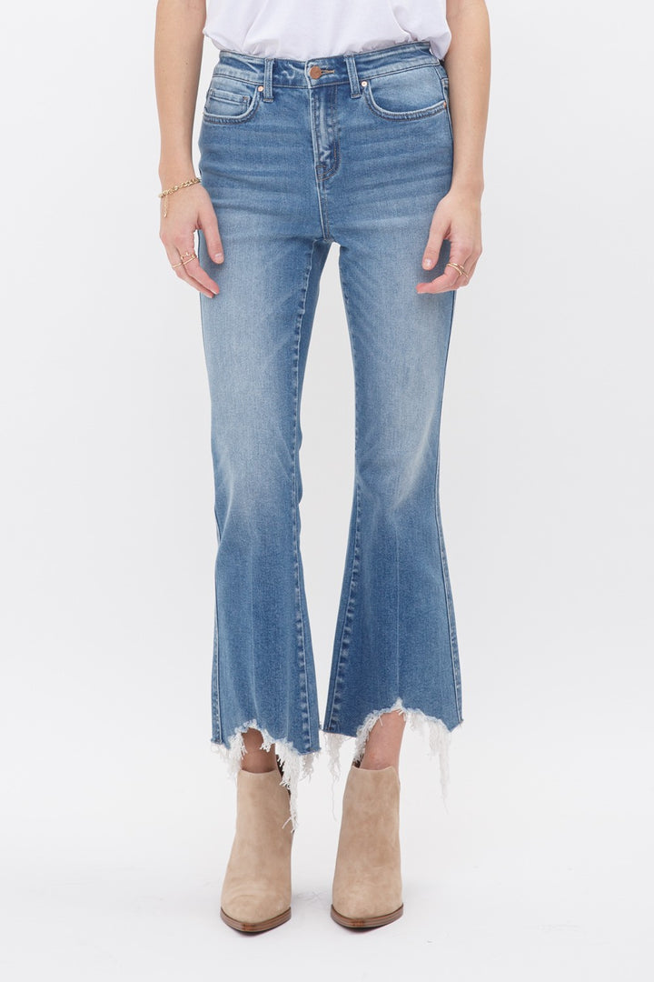 Moscato High Rise Crop Uneven Hem Jeans By Mica Denim