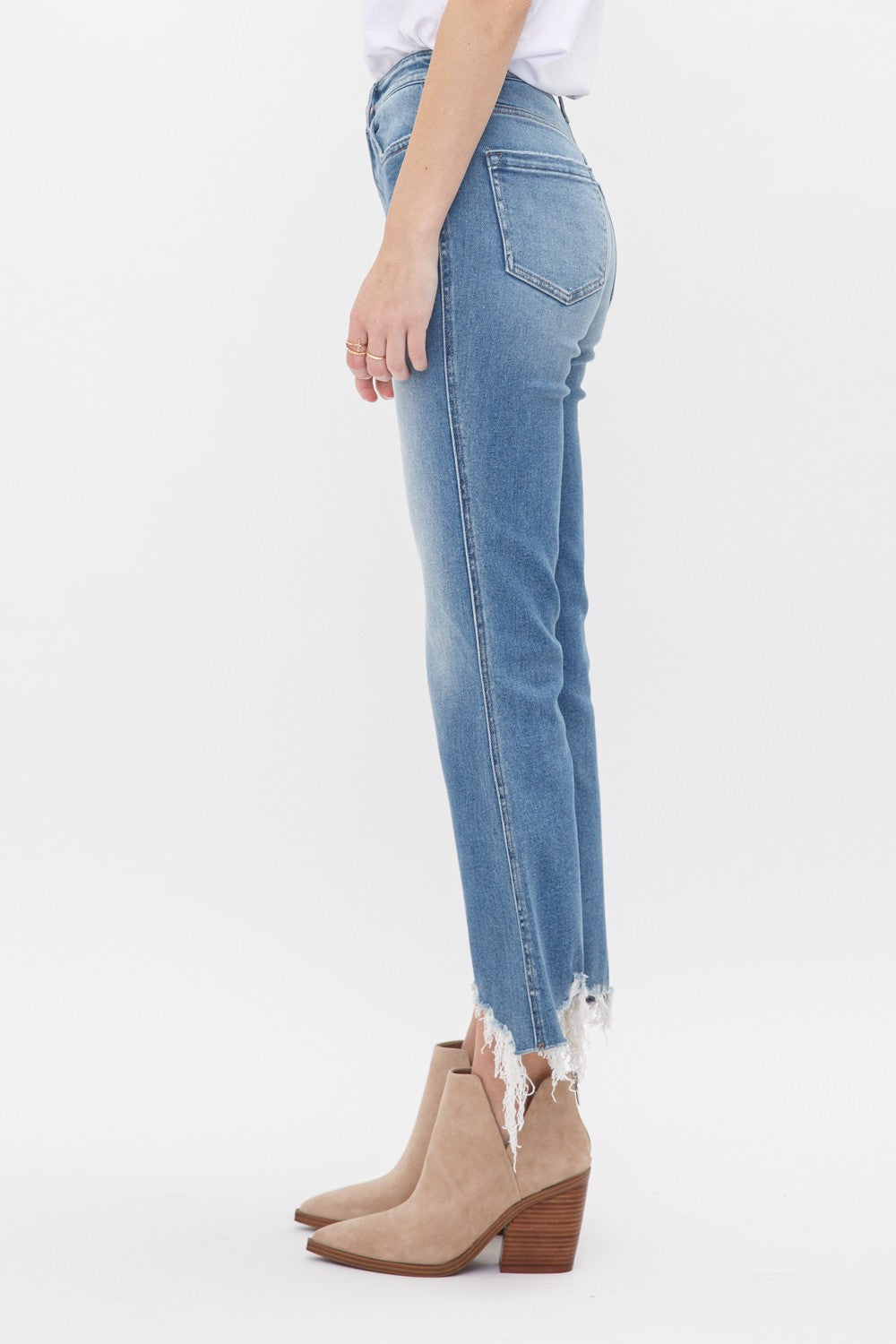 Moscato High Rise Crop Uneven Hem Jeans By Mica Denim