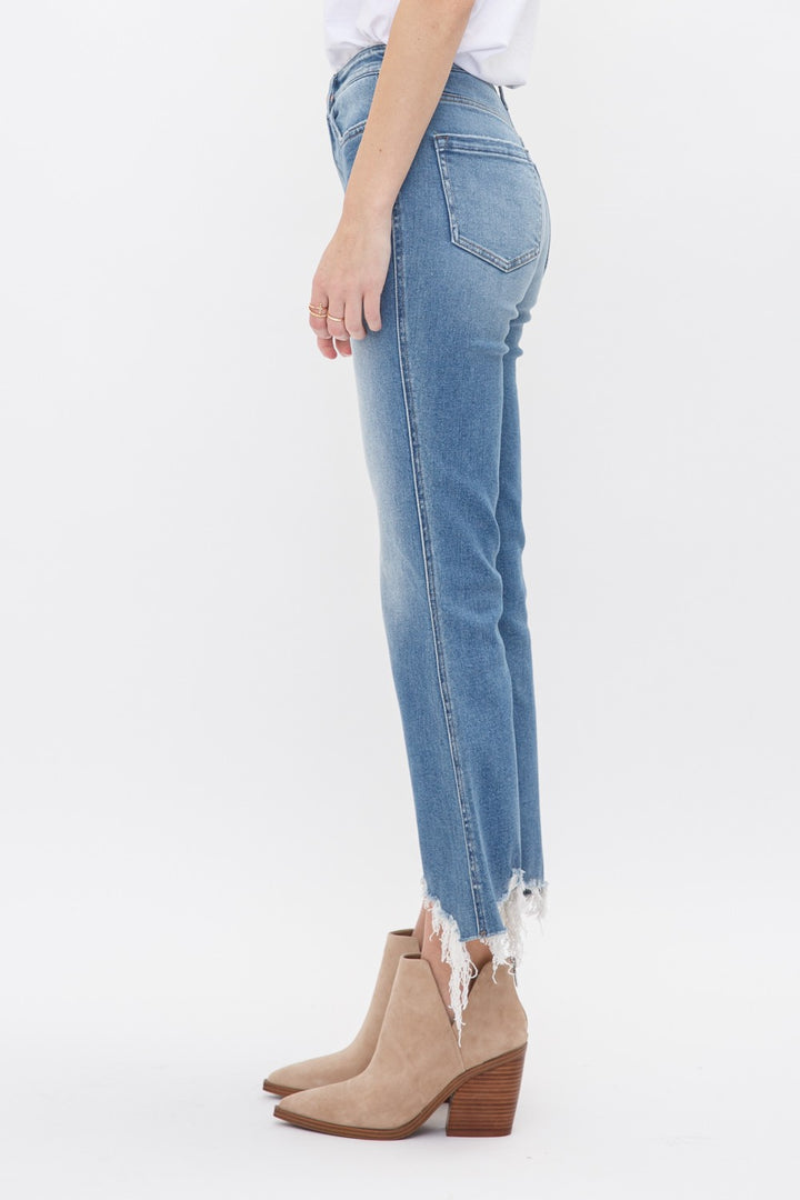 Moscato High Rise Crop Uneven Hem Jeans By Mica Denim