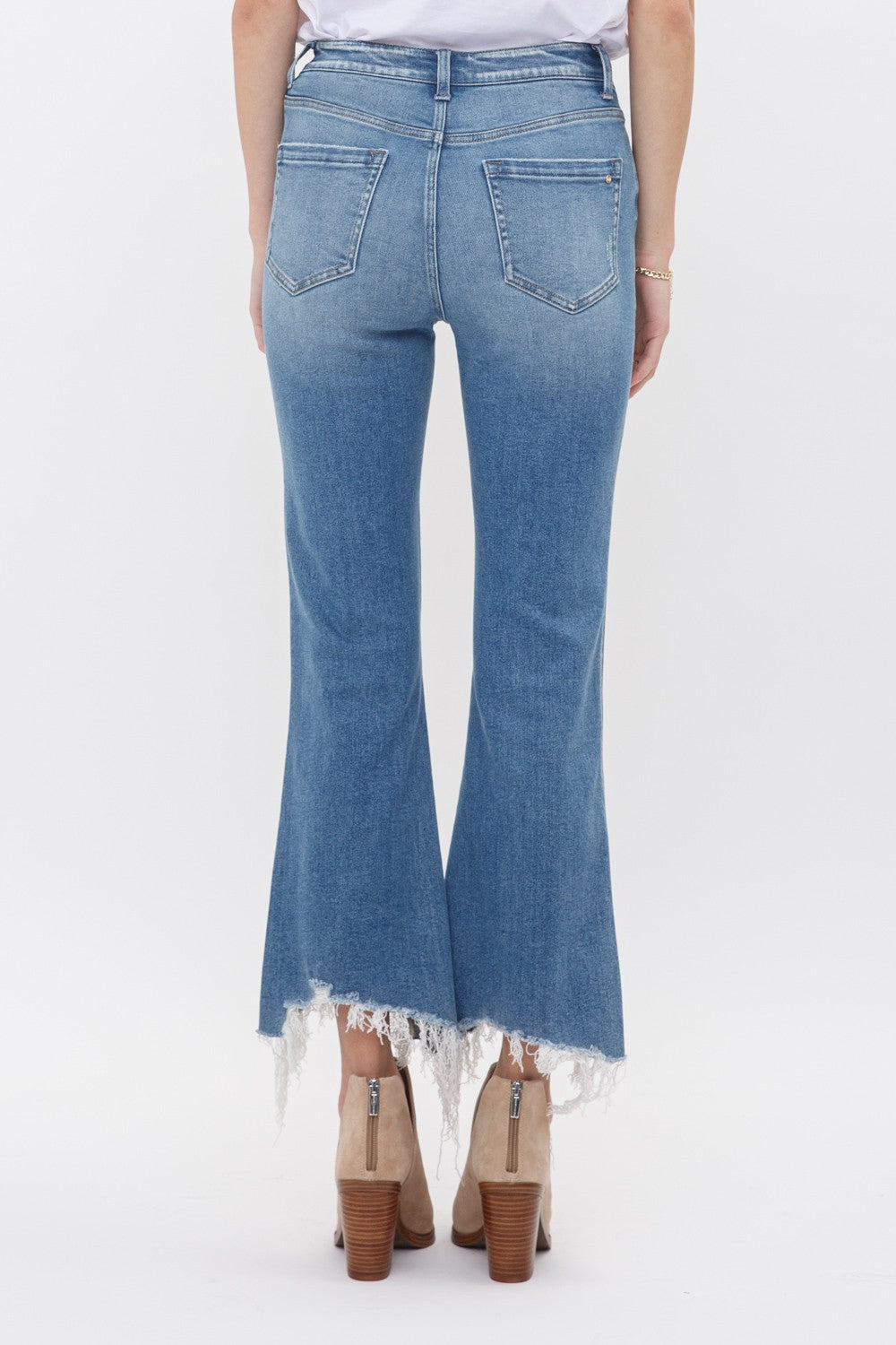 Moscato High Rise Crop Uneven Hem Jeans By Mica Denim