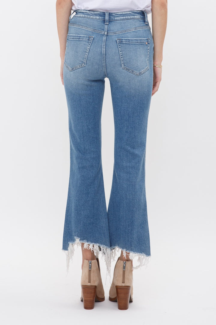 Moscato High Rise Crop Uneven Hem Jeans By Mica Denim