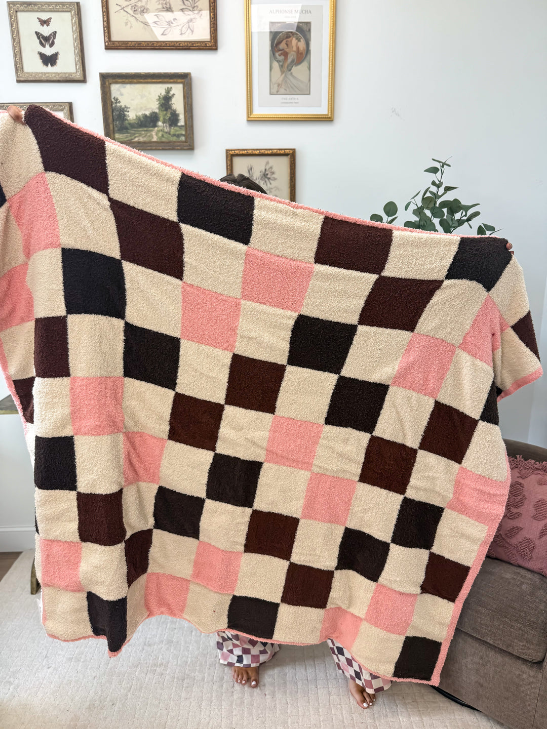 JULY PREORDER: Mulled Berry Checkered Blanket by BIRDIE (Ships in 3-4 Weeks)