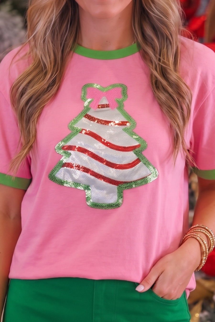 Foil Bow Christmas Treat Tee by Jess Lea (PREORDER: Ships in October)