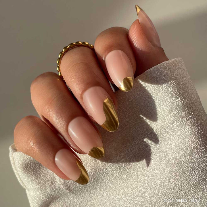 Golden Touch Short Almond Press-On Nails by Glamnetic