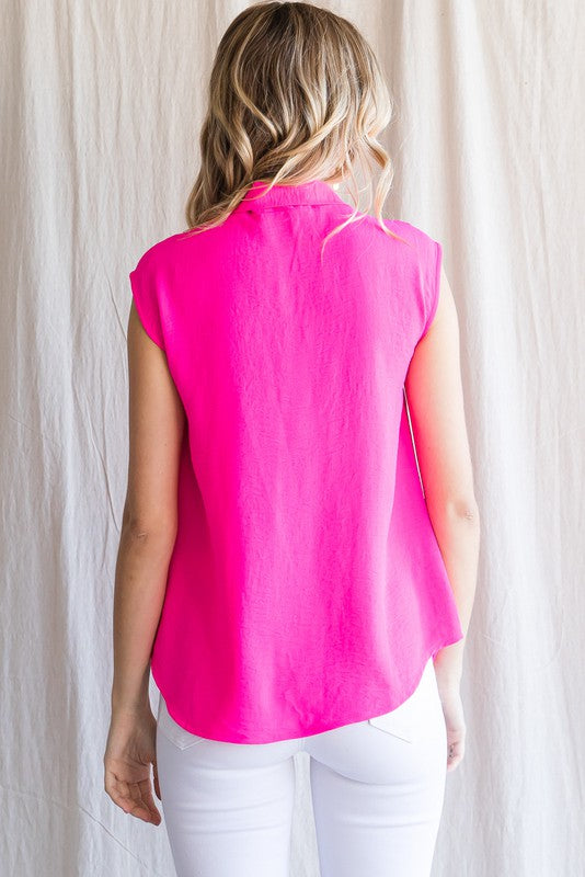 Elevate Everyday Blouse - Hot Pink
