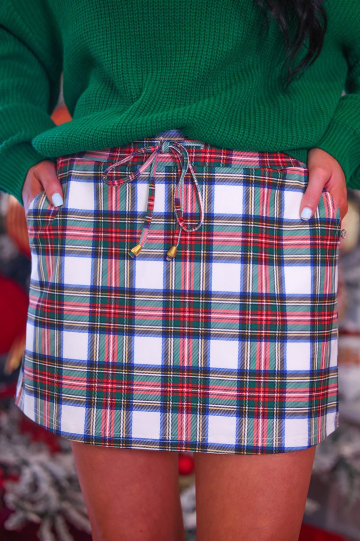 White Christmas Plaid Skort by Jess Lea (PREORDER: Ships in October)