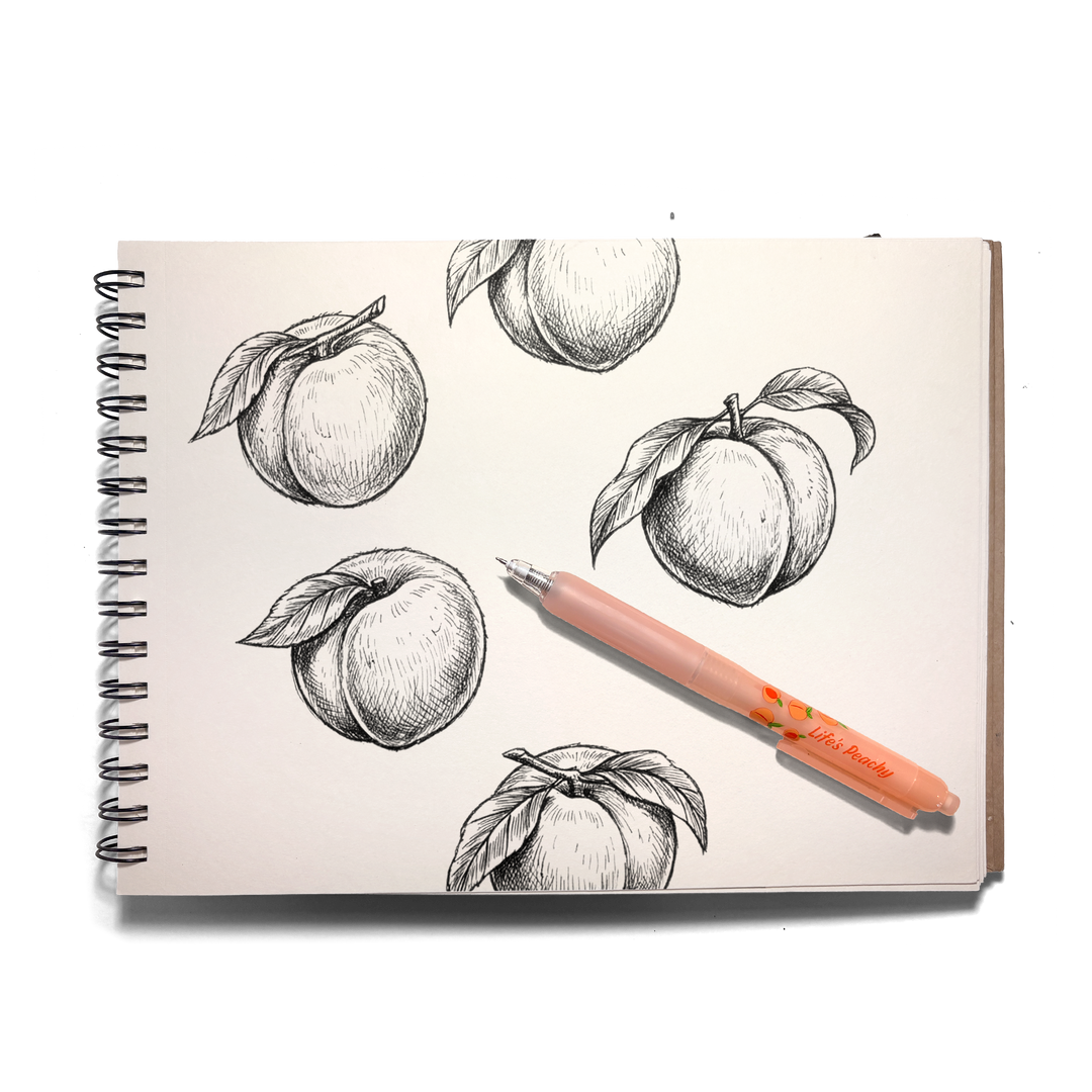 Fresh Squeezed Black Ink Scented Gel Pen - Peach
