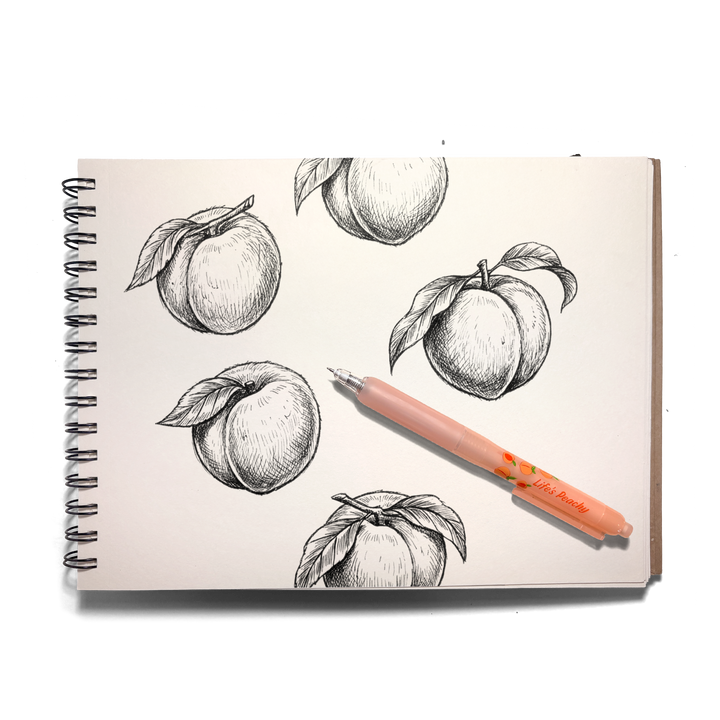 Fresh Squeezed Black Ink Scented Gel Pen - Peach