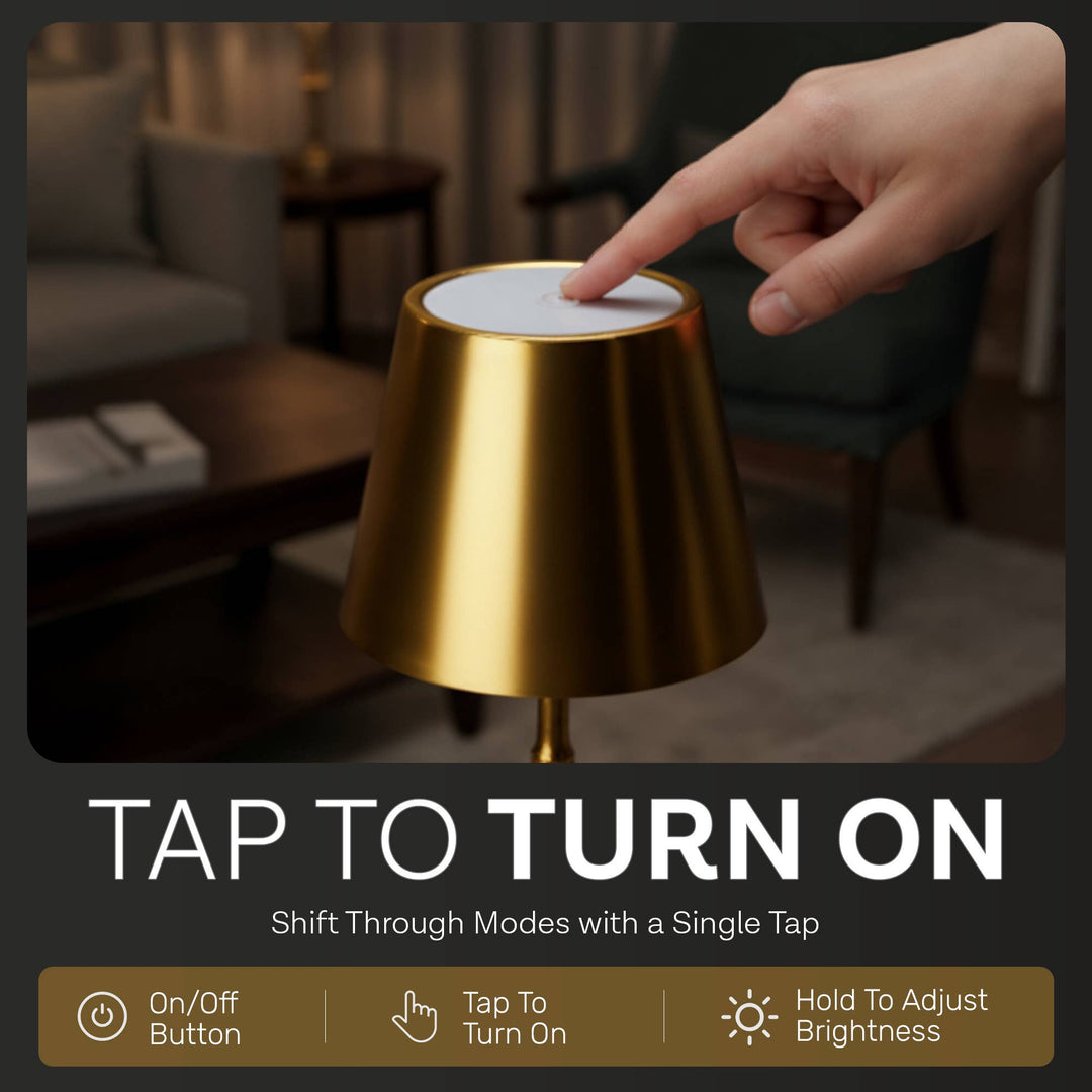 Gold Rechargeable Touch Control LED Lamp