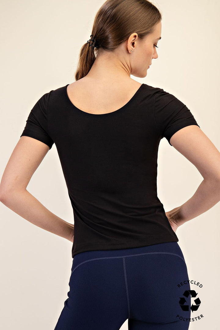 Final Sale:Like Butter Round Neck Short Sleeve Top by Rae Mode