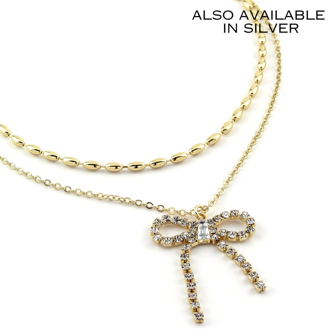 Dangling Bow Necklace by Erimish