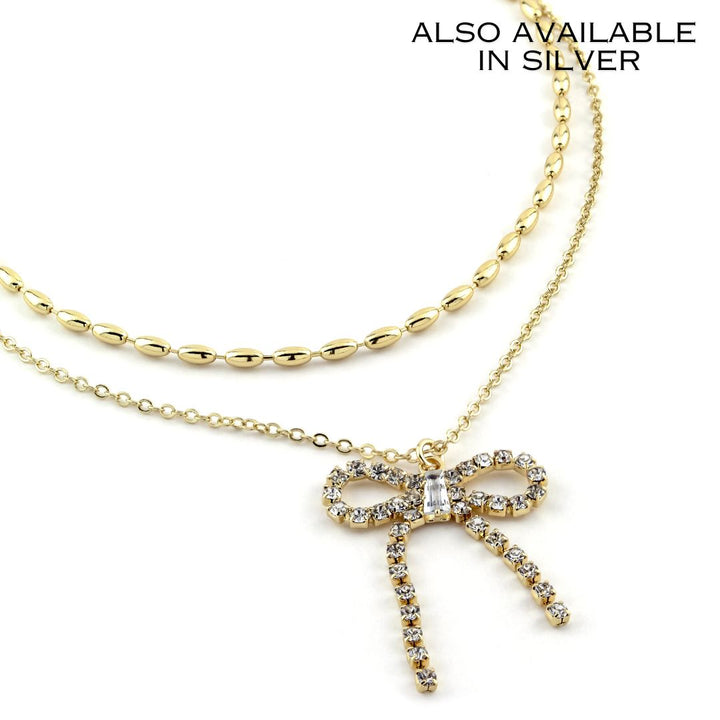 Dangling Bow Necklace by Erimish (SEPT ARRAY: Ships in 2-3 Weeks)
