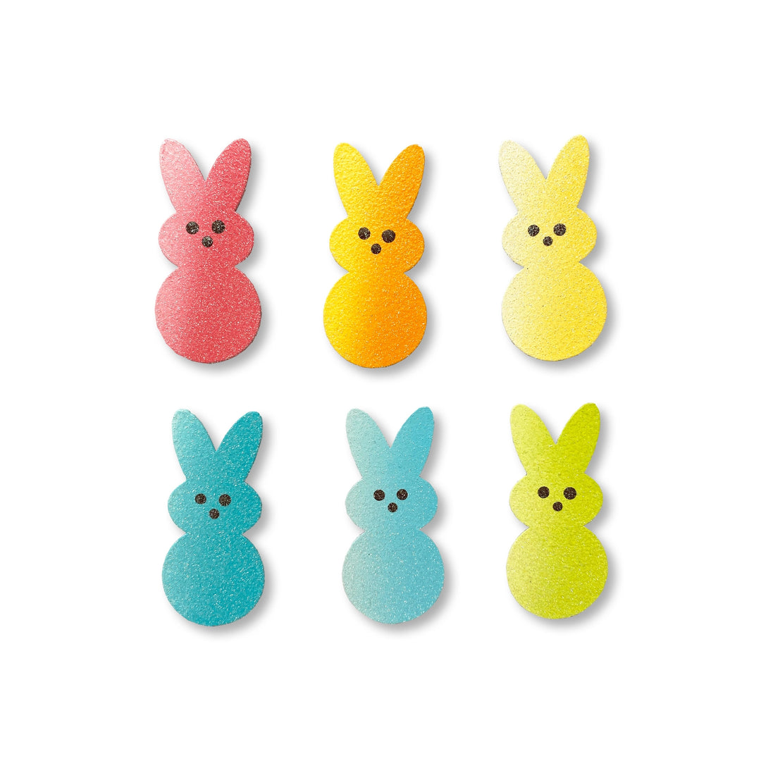 Rainbow Marshmallow Bunny Set of 6 Magnets by Roeda