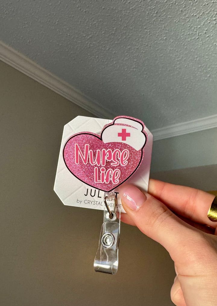 'Nurse Life' Heart Badge Holder