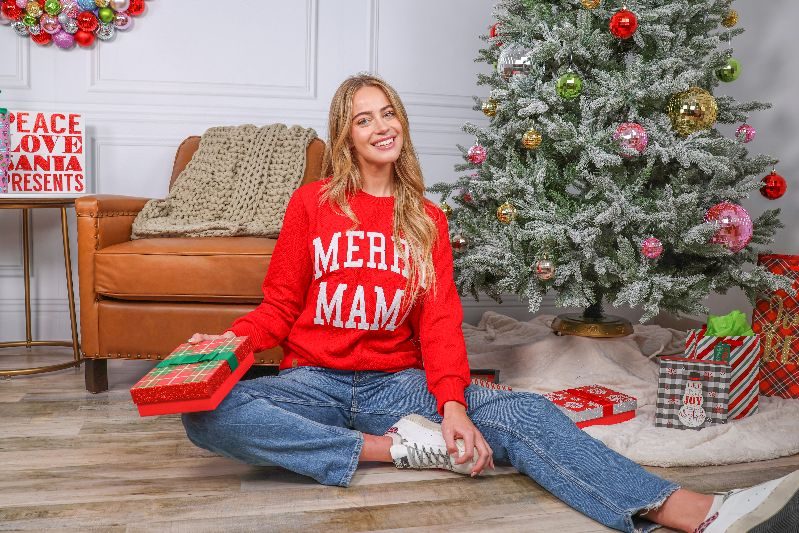 'Merry Mama' Braided Sweatshirt by Simply Southern