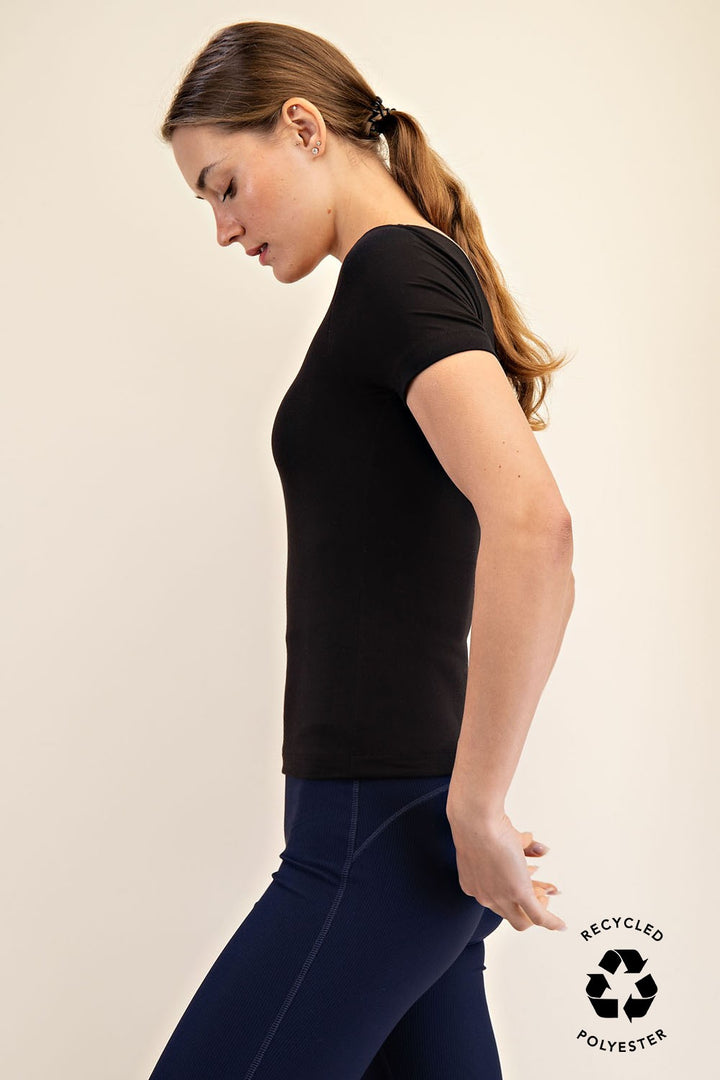 Final Sale:Like Butter Round Neck Short Sleeve Top by Rae Mode