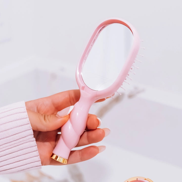 Bubblegum Pink Mini Detangler Hair Brush for Medium Hair by Teleties (Ships Next Week)